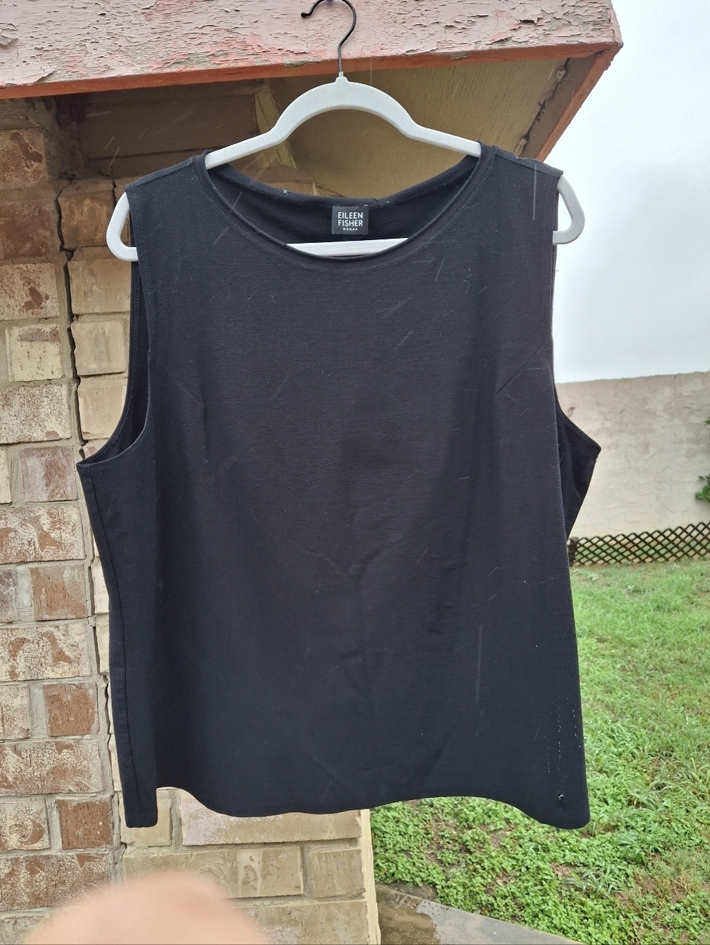Eileen Fisher Sleeveless Black Viscose Jersey Blend Top Tank  Women Size 2x - Picture 4 of 15